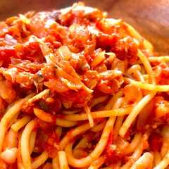 簡単♪きのこと鯖のトマトパスタ-レシピのメイン写真