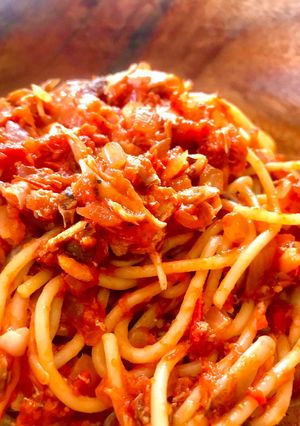 簡単♪きのこと鯖のトマトパスタ-レシピのメイン写真