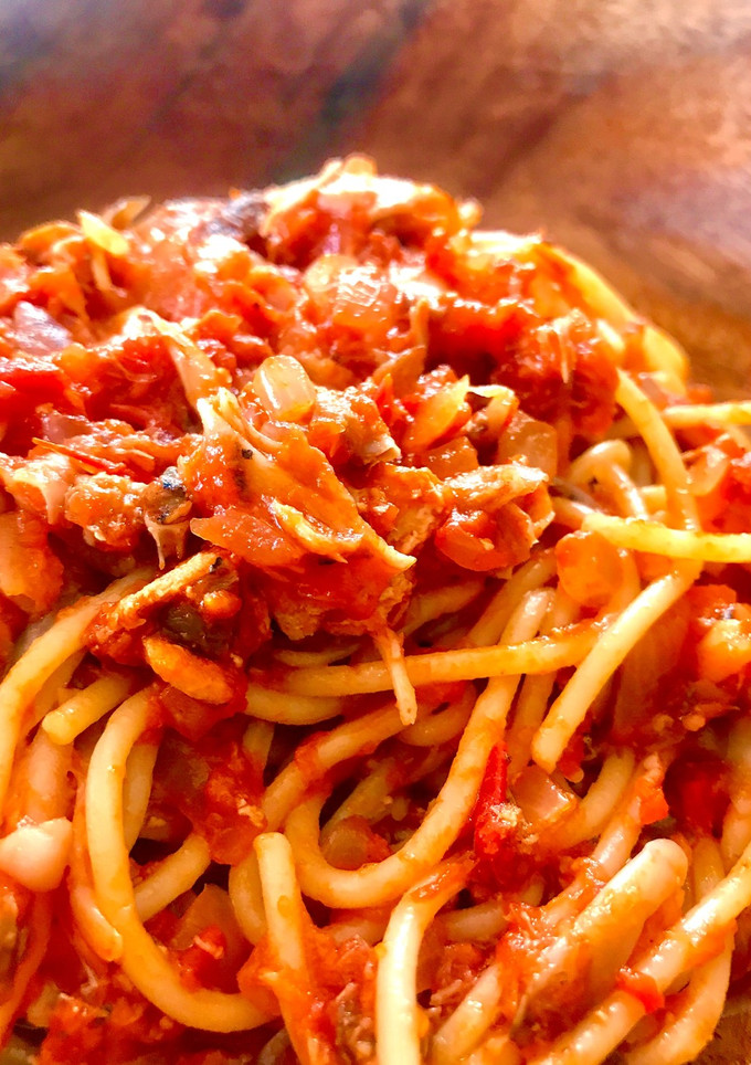 簡単♪きのこと鯖のトマトパスタ-レシピのメイン写真