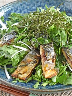 「骨まで食べられる焼き魚」春菊のサラダ-レシピのメイン写真