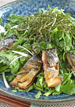 「骨まで食べられる焼き魚」春菊のサラダ-レシピのメイン写真