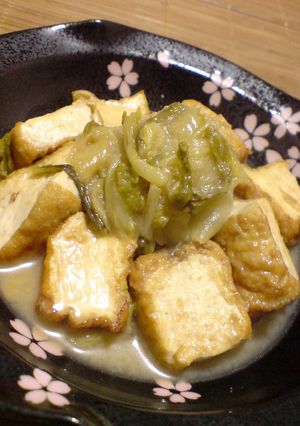 白菜と厚揚げの　味噌バター醤油煮-レシピのメイン写真