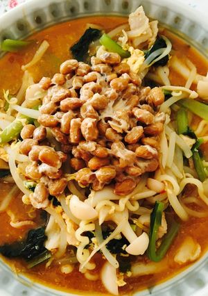 納豆豚玉♡辛ラーメン-レシピのメイン写真