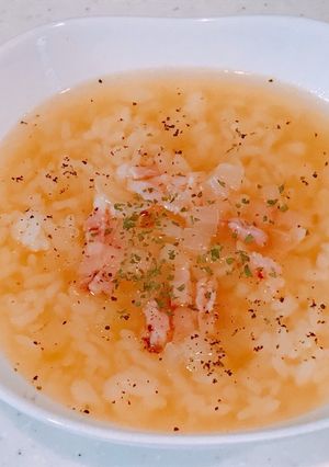 レンジで簡単、コンソメスープ朝ごはん！-レシピのメイン写真