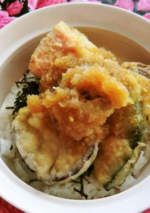 ヤマサ昆布つゆで、こぶおろし野菜天丼-レシピのメイン写真