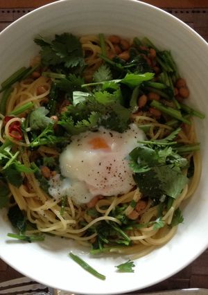 パクチーと納豆のシンプルなパスタ-レシピのメイン写真