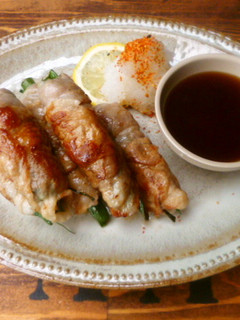 お酒がススム♡豚肉のねぎ大葉巻き♪-レシピのメイン写真