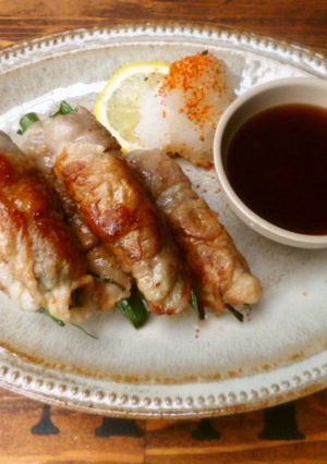 お酒がススム♡豚肉のねぎ大葉巻き♪-レシピのメイン写真