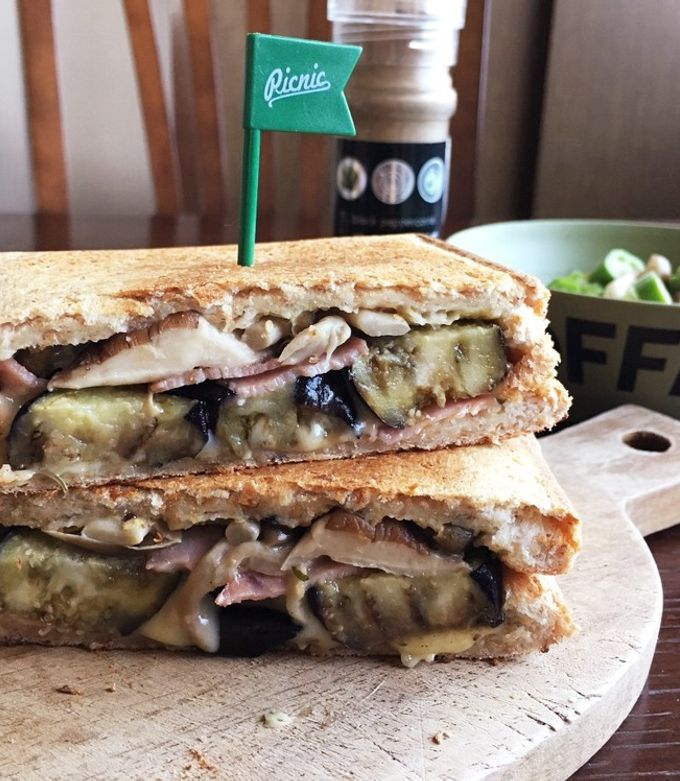 なすとベーコンのホットサンド-レシピのメイン写真