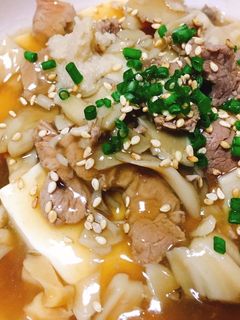 温奴の舞茸と牛肉の和風餡かけ-レシピのメイン写真