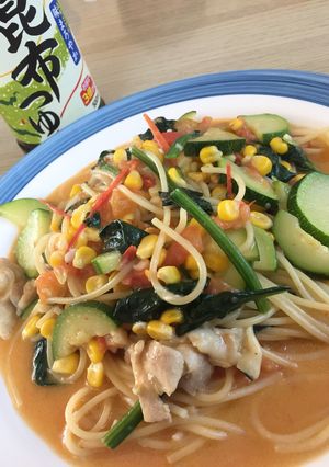 野菜たっぷりトマトのこぶおろしパスタ-レシピのメイン写真