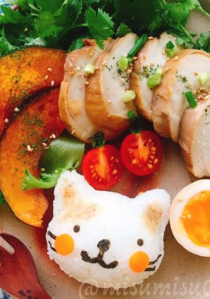 猫おにぎりのお子様ランチプレート-レシピのメイン写真