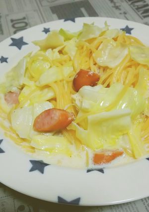あるものだけでチーズクリームパスタ-レシピのメイン写真