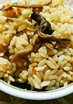 ひらたけとエリンギと茗荷の炊き込みご飯-レシピのメイン写真