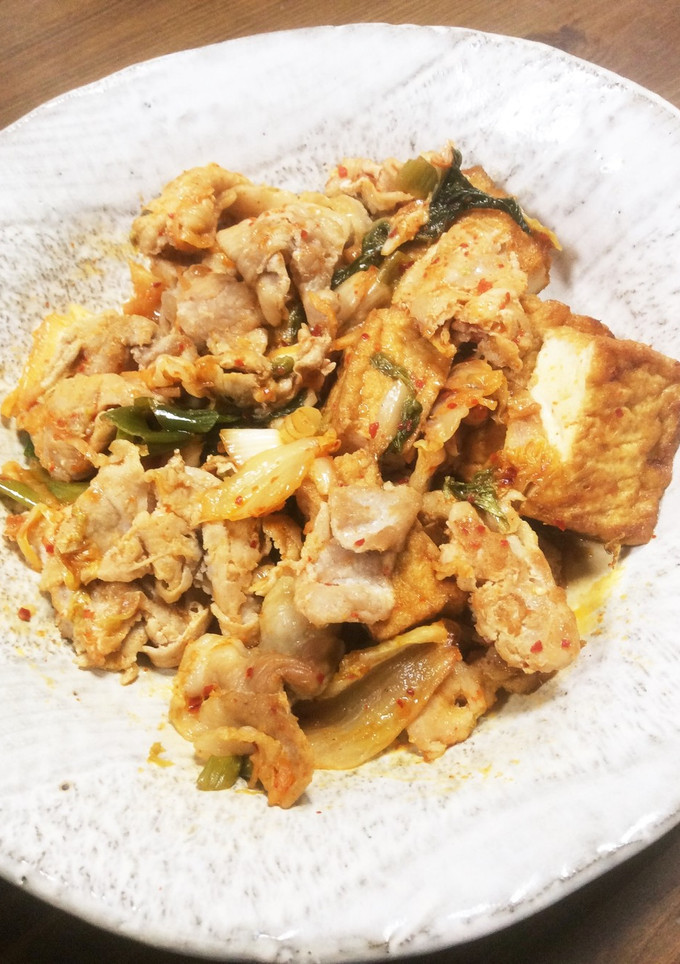 豚肉と厚揚げのキムチ炒め-レシピのメイン写真