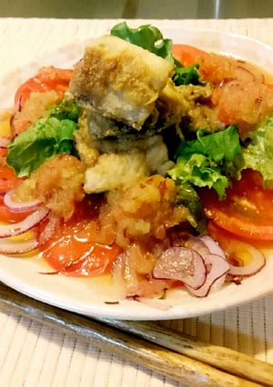 秋刀魚のフルーツこぶおろしサラダ-レシピのメイン写真
