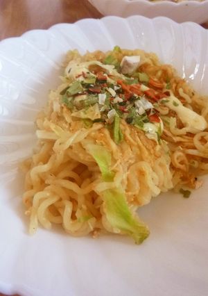 辛ラーメンで　お好み焼き風焼きそば??-レシピのメイン写真