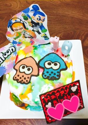 スプラトゥーン キャラ ケーキ-レシピのメイン写真