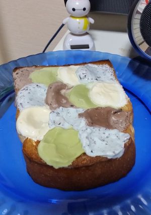 トース党のカラフルアイスウェーブトースト-レシピのメイン写真