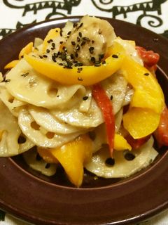 あえるだけ!れんこんとパプリカの胡麻和え-レシピのメイン写真