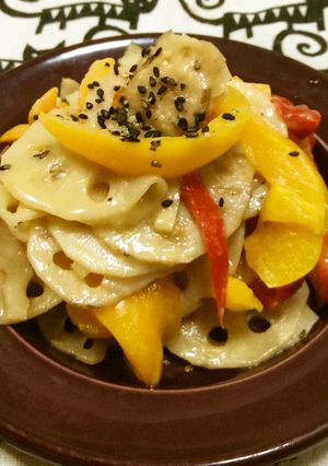 あえるだけ！れんこんとパプリカの胡麻和え-レシピのメイン写真