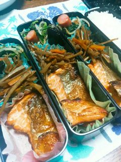 3品弁当 鮭照り-レシピのメイン写真