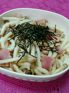 ベーコンとしめじバター焼きうどん-レシピのメイン写真
