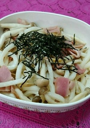 ベーコンとしめじバター焼きうどん-レシピのメイン写真