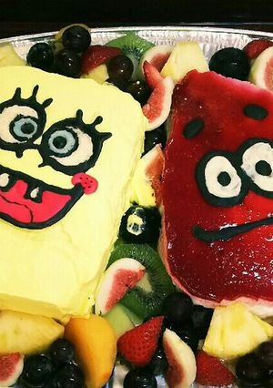 スポンジボブ＆パトリック❤ＢＤケーキ-レシピのメイン写真