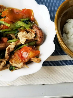 肉じゃが風完熟柿入り秋の味覚煮物と秋御飯-レシピのメイン写真