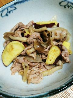 さつまいもと豚肉の炒めもの-レシピのメイン写真