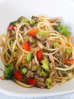 チーズフォンデュの残り野菜で☆和風パスタ-レシピのメイン写真