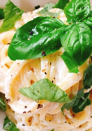 バジル香る豆腐とクリームチーズのパスタ-レシピのメイン写真