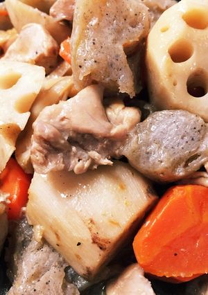 ガッツリ♡コク旨！コンニャク蓮根鶏肉煮-レシピのメイン写真