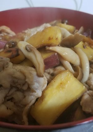 さつまいもときのこと豚肉のバター醤油♪-レシピのメイン写真