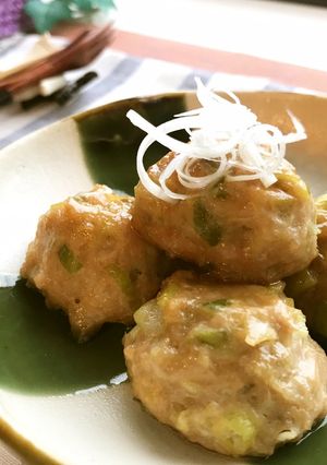 秋の味覚！梨こぶおろし♬ふんわり鶏つくね-レシピのメイン写真