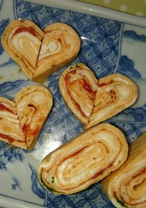 チーズとケチャップで 洋風卵焼き-レシピのメイン写真