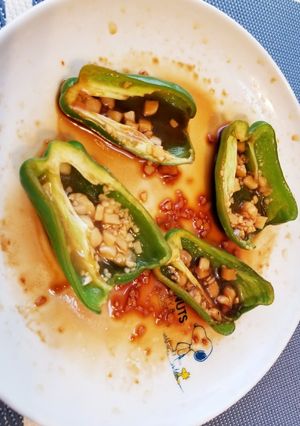 簡単レンチンにんにくレモン醤油ピーマン-レシピのメイン写真
