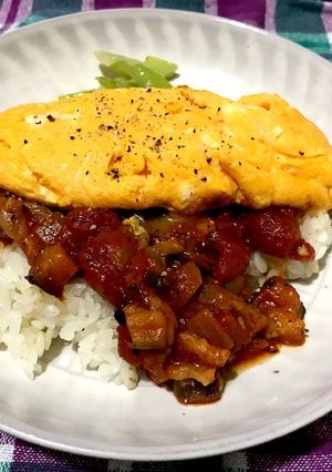 バーベキューの残り物でトマト煮込み-レシピのメイン写真