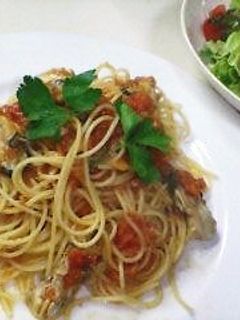 牡蠣のトマトソーススパゲティ-レシピのメイン写真
