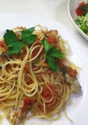牡蠣のトマトソーススパゲティ-レシピのメイン写真