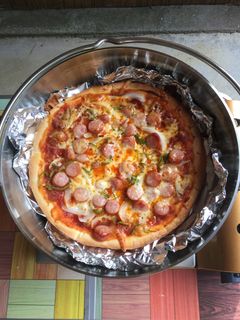 キャンプ アウトドア BBQで簡単ピザ-レシピのメイン写真