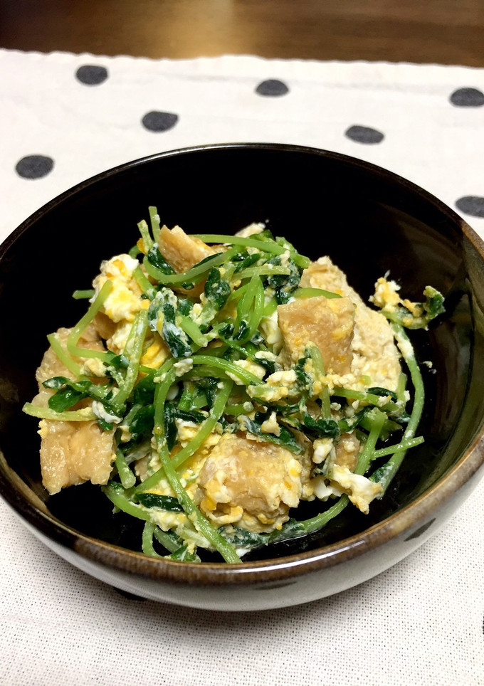 あと一品 豆苗で卵とじ-レシピのメイン写真