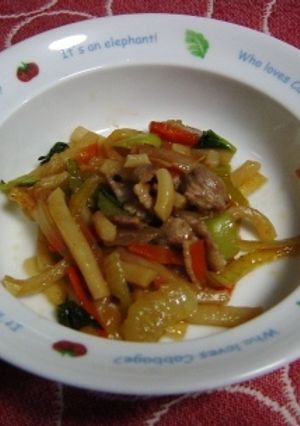 野菜たっぷり焼きうどん（離乳完了期）-レシピのメイン写真