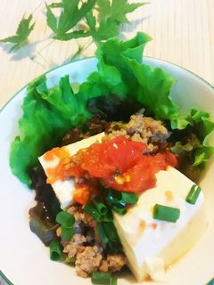 トマトこぶおろしそぼろ豆腐サラダ-レシピのメイン写真