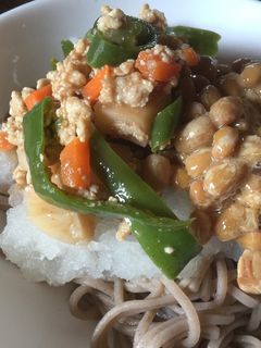 納豆とピーマンのぶっかけ蕎麦-レシピのメイン写真