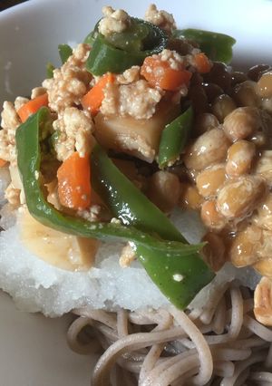 納豆とピーマンのぶっかけ蕎麦-レシピのメイン写真