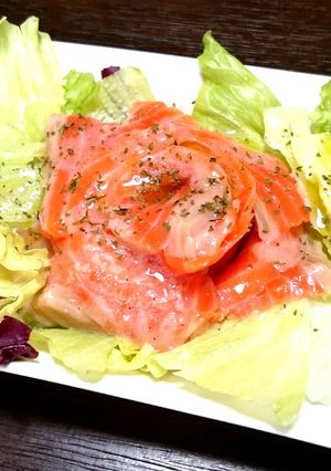 5分有れば充分だ！サーモンのカルパッチョ-レシピのメイン写真