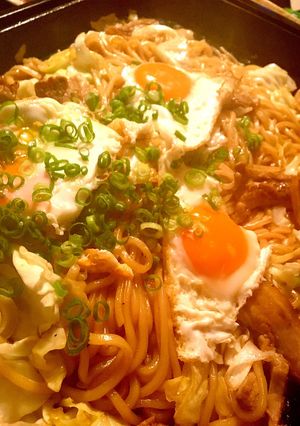 冷凍 細うどんで熱々焼うどん！-レシピのメイン写真