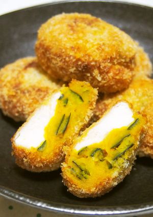 かぼちゃとむね肉をサンドした贅沢フライ♪-レシピのメイン写真